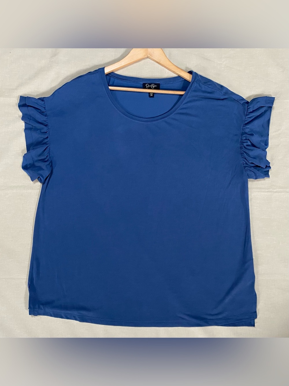 Jessica Simpson Royal Blue Ruffle Sleeve Tee